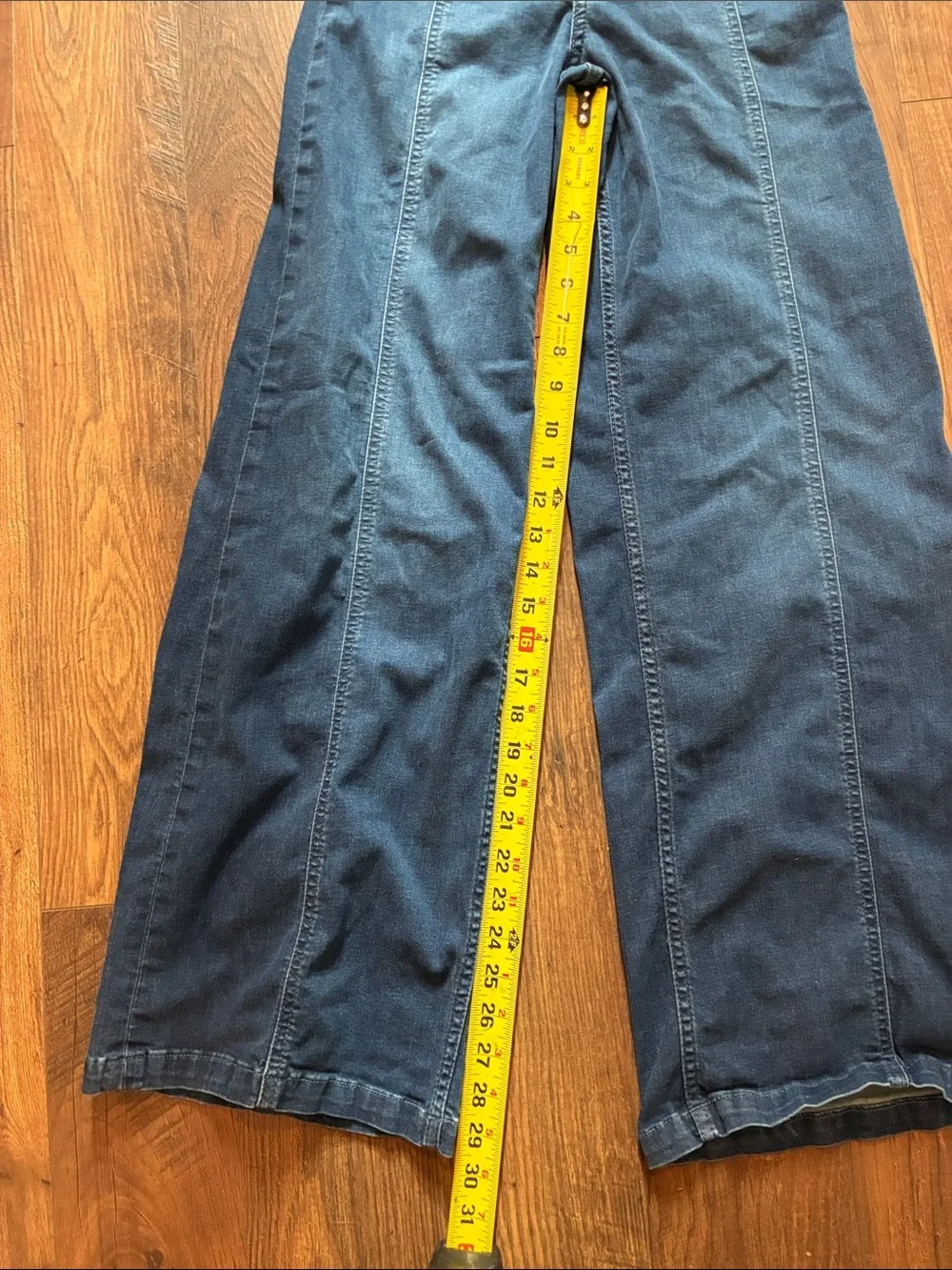 Free People Libre High Rise Wide Leg Jeans — Dark Blue Denim
